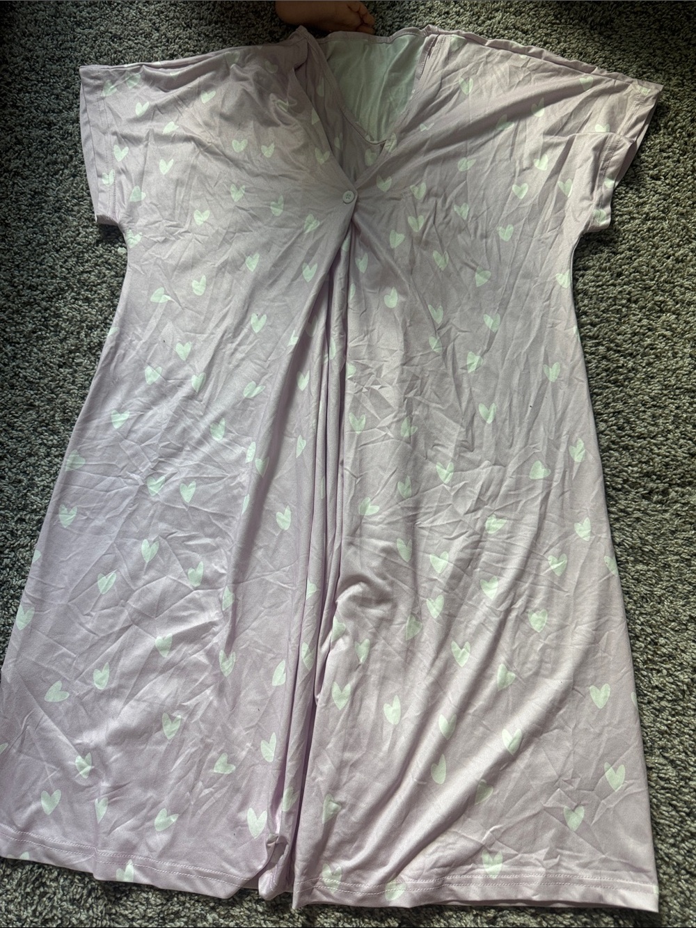 Lavender Heart Print Women’s Nightdress